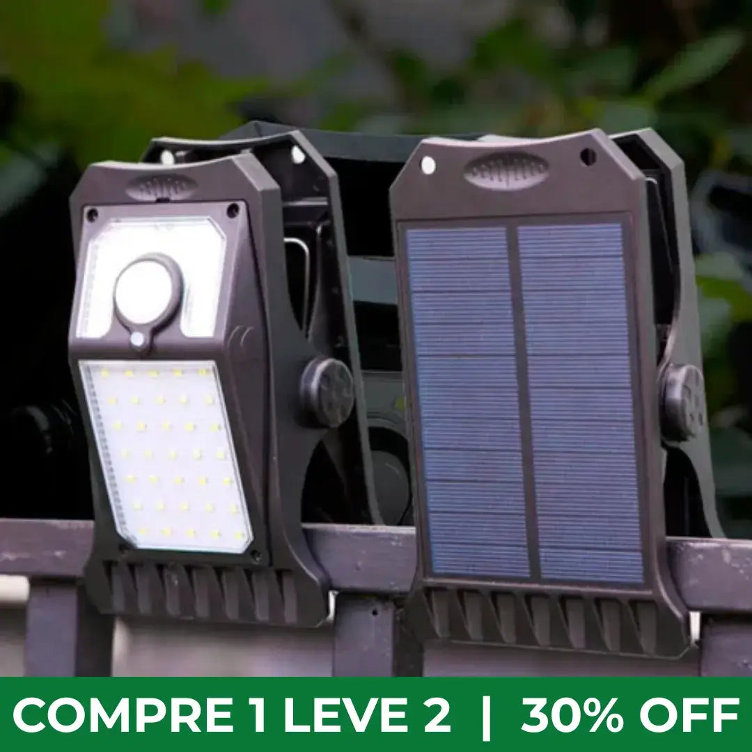 Refletor Solar com Sensor de Movimento e Proteção Impermeável - LuzViva™ [COMPRE 1 LEVE 2]