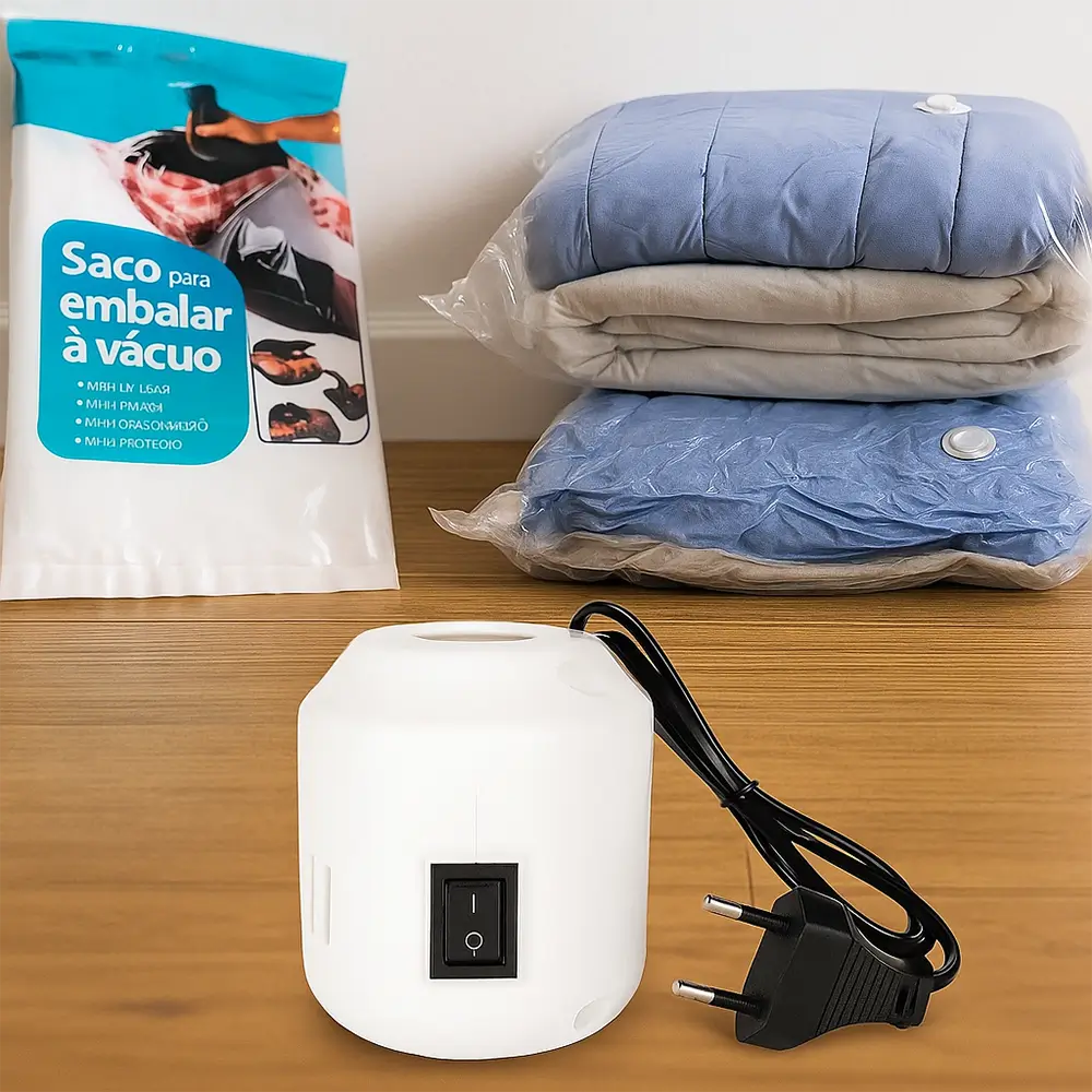 Kit Compressão a Vácuo ZeroAir – Bomba Elétrica + 5 Sacos
