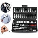 Jogo Promoção Catraca Reversível Soquetes 46 Peças + Maleta