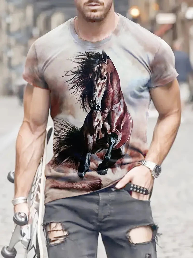 Camisa Com Desenho de Cavalo