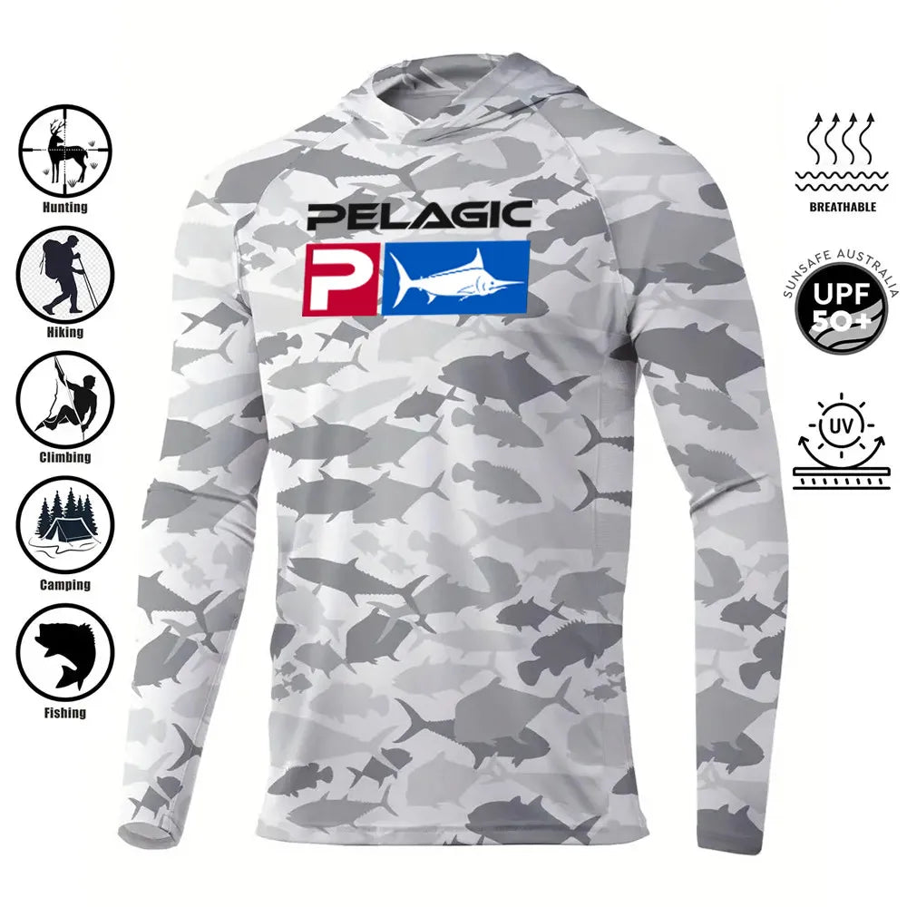 Camisa Com Capuz Para Pesca