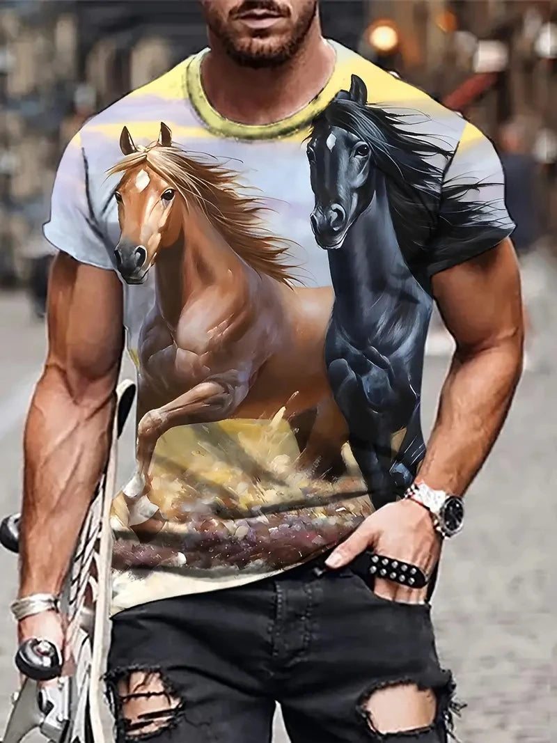 Camisa Com Desenho de Cavalo