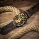 Cinto de Couro Com Dois Cavalos