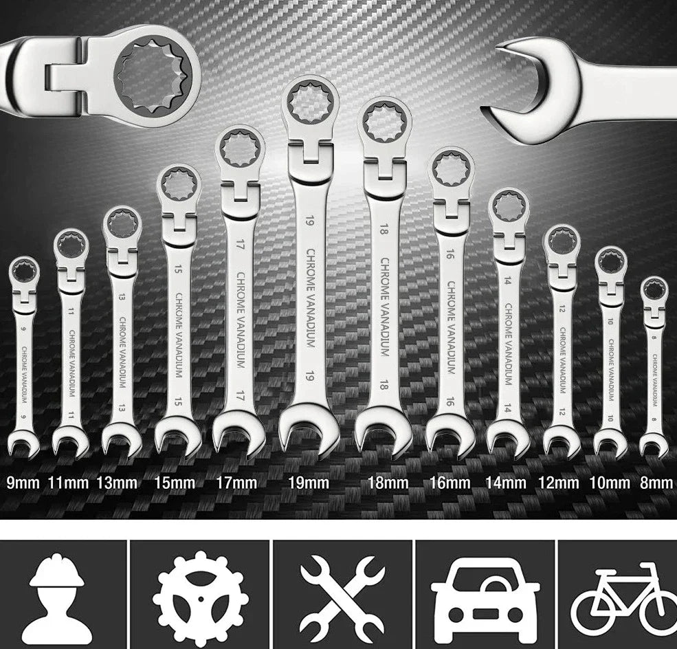 Chave Catraca Multiuso de Cabeça Flexível