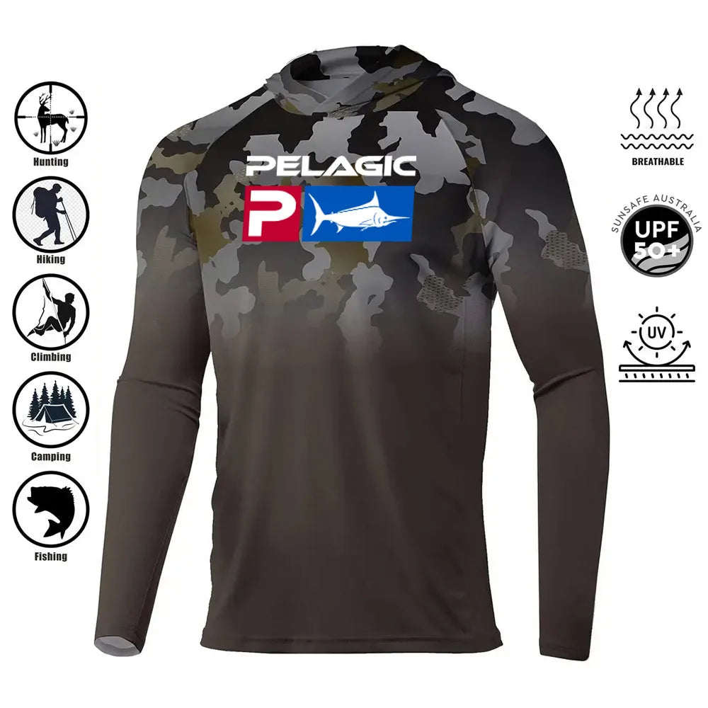Camisa Com Capuz Para Pesca