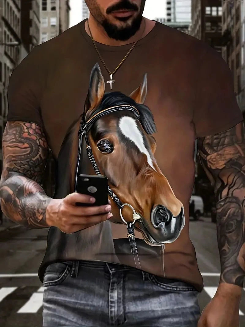 Camisa Com Desenho de Cavalo